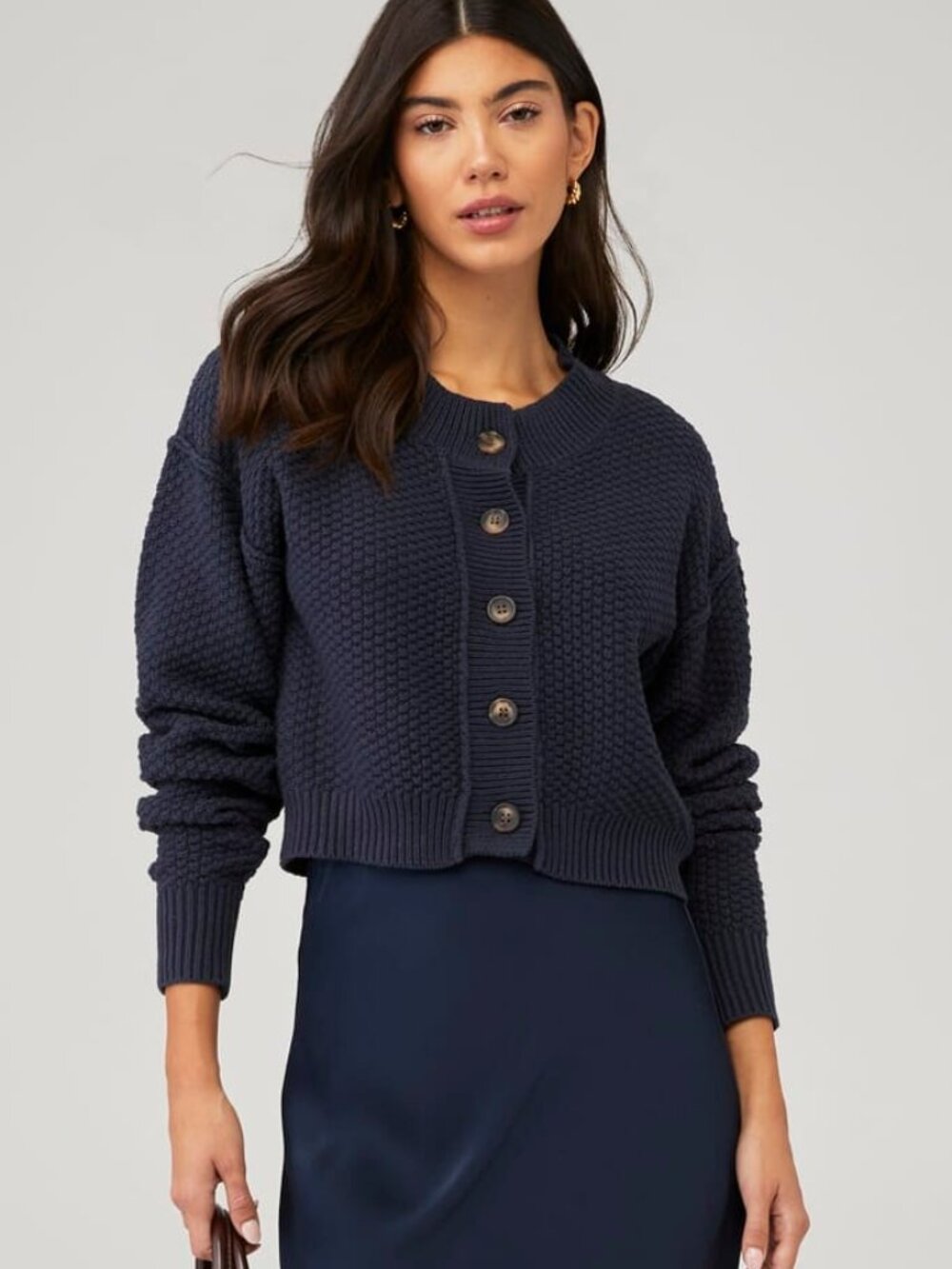 Free People Lila Knit Cardi - Sky Captain - Size Medium - Picture 7 of 7